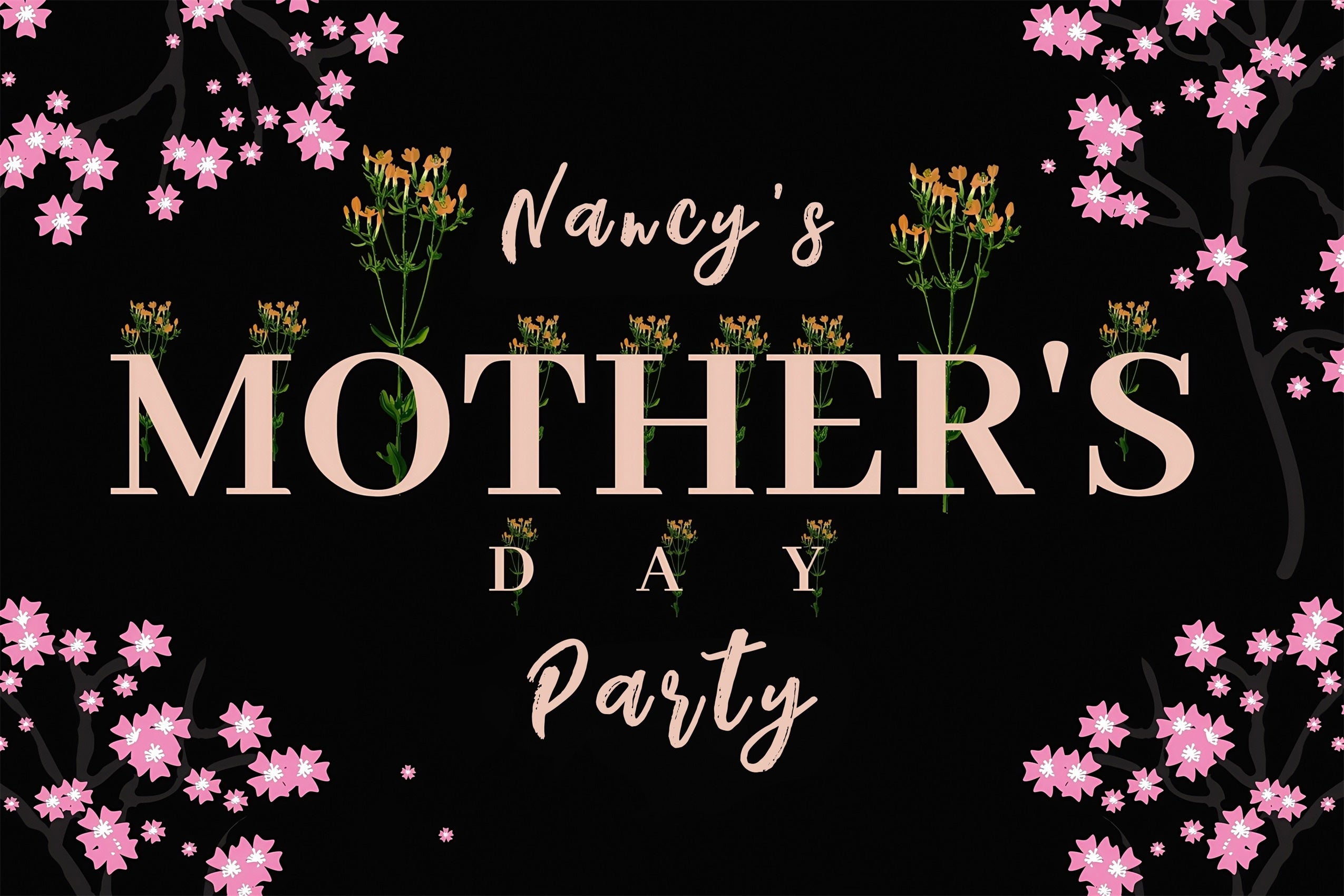 Mothers Day Backdrops Dark Floral Elegant Customized Backdrop MRR3-40