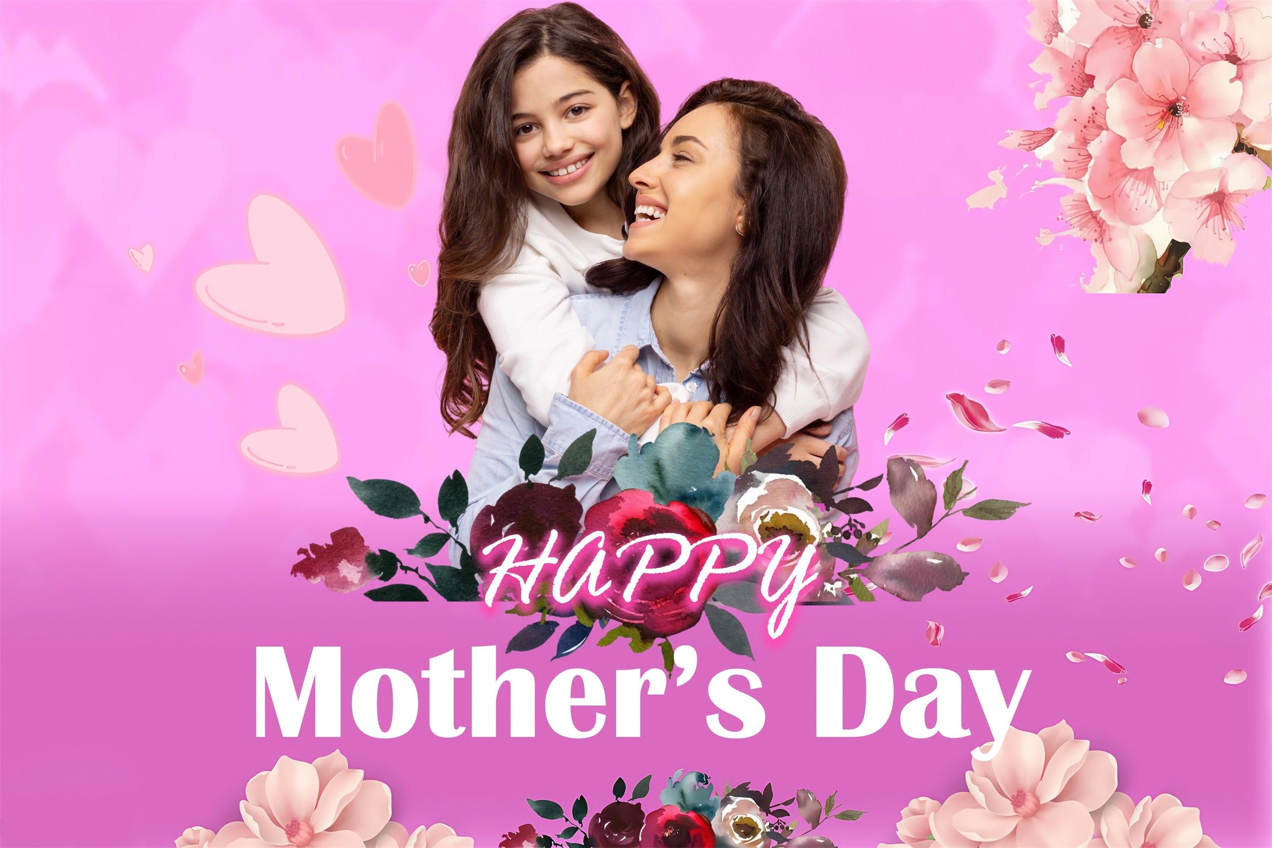 Mothers Day Backdrops Moments Surrounded Blooms Customized Backdrop MRR3-54