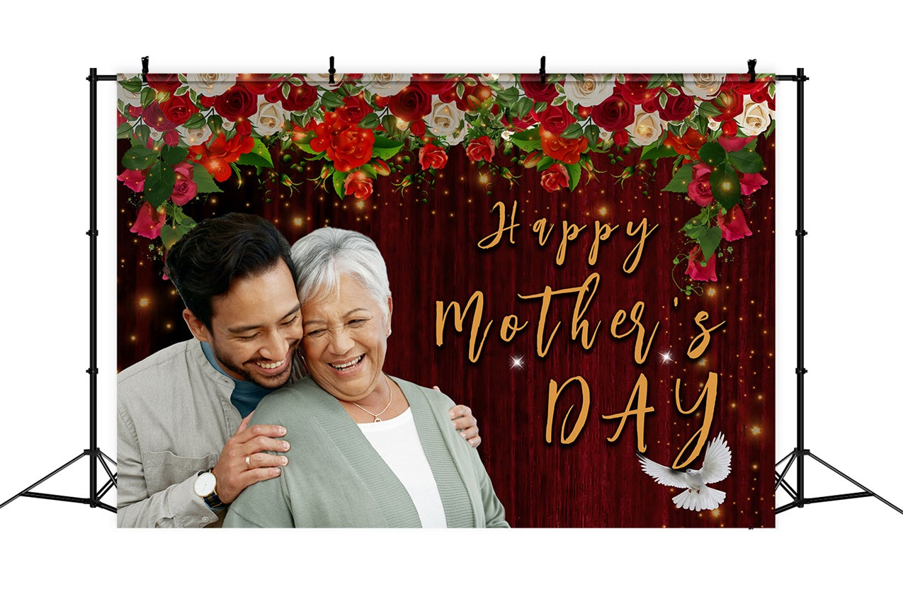 Mothers Day Photo Backdrop Flowering Roses Family Custom Backdrop MRR3-57