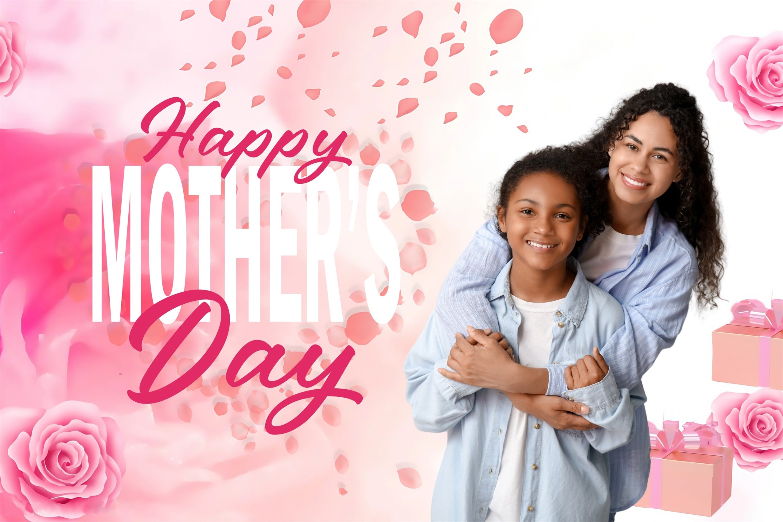 Backdrops For Mother's Day Blush Floral Gift Personalised Backdrop MRR3-60