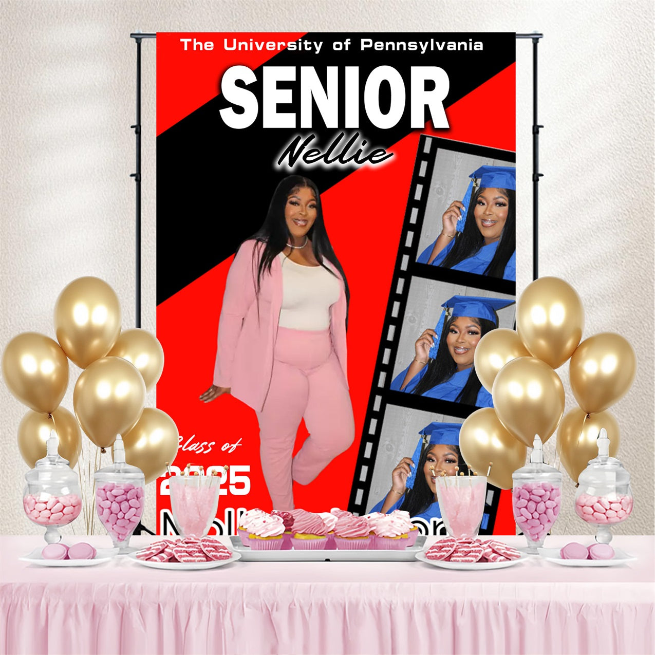 Backdrop Graduation Senior Style Custom Party Graduation Backdrop MRR4-48