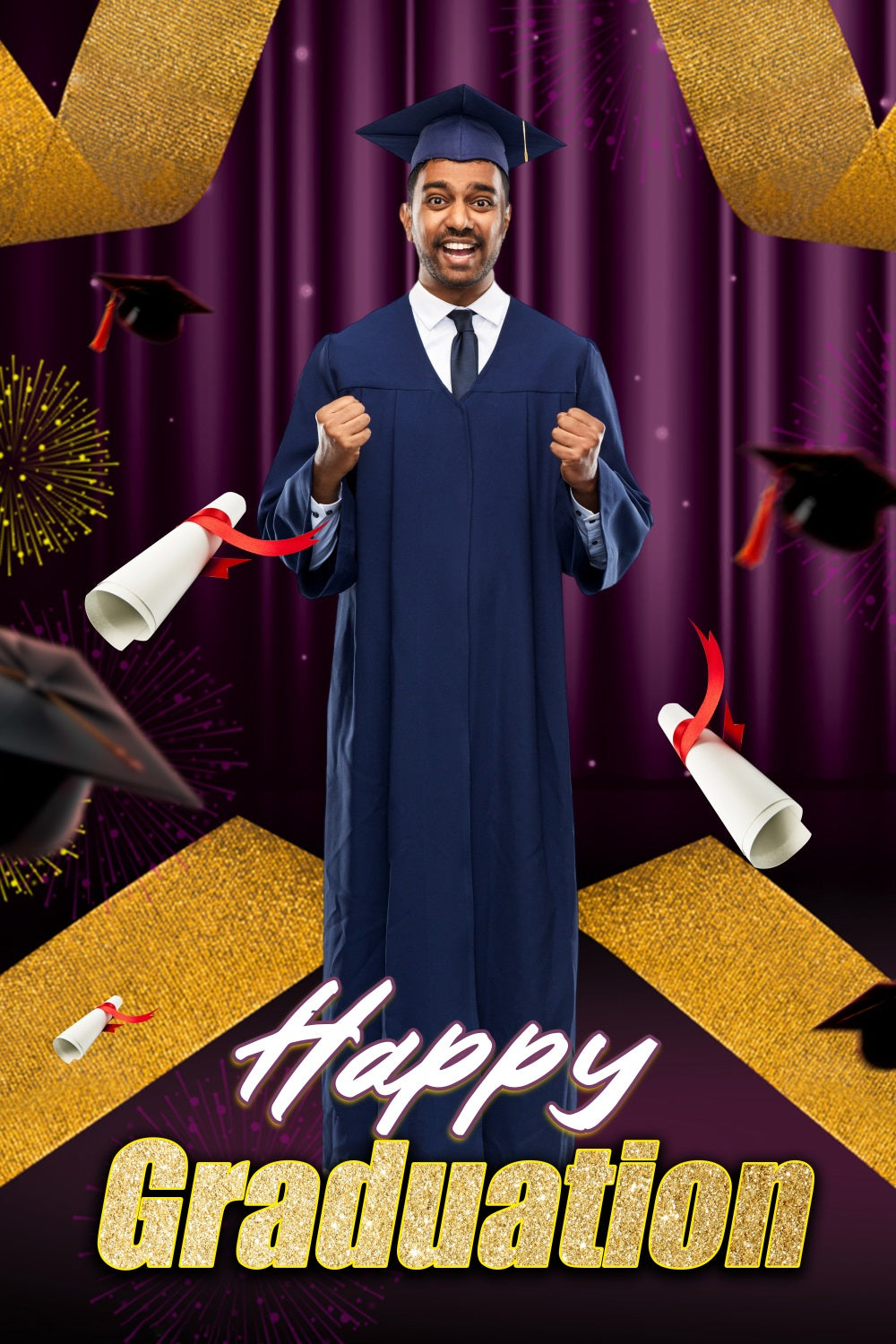 Graduation Photo Backdrop Ideas Shining Fireworks Celebration Custom Party Graduation Backdrop MRR4-49