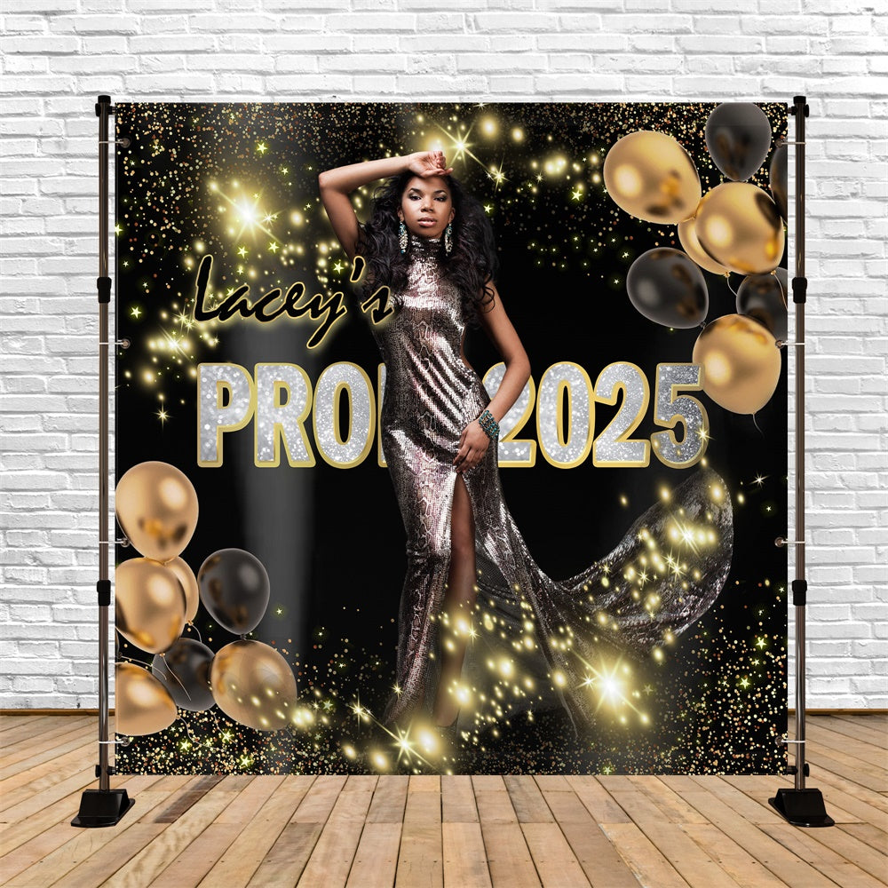 Prom Backdrops Glitter Balloons Glam Customized Graduation Party Backdrop MRR5-18