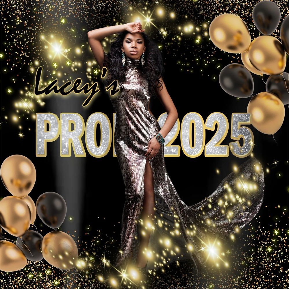 Prom Backdrops Glitter Balloons Glam Customized Graduation Party Backdrop MRR5-18