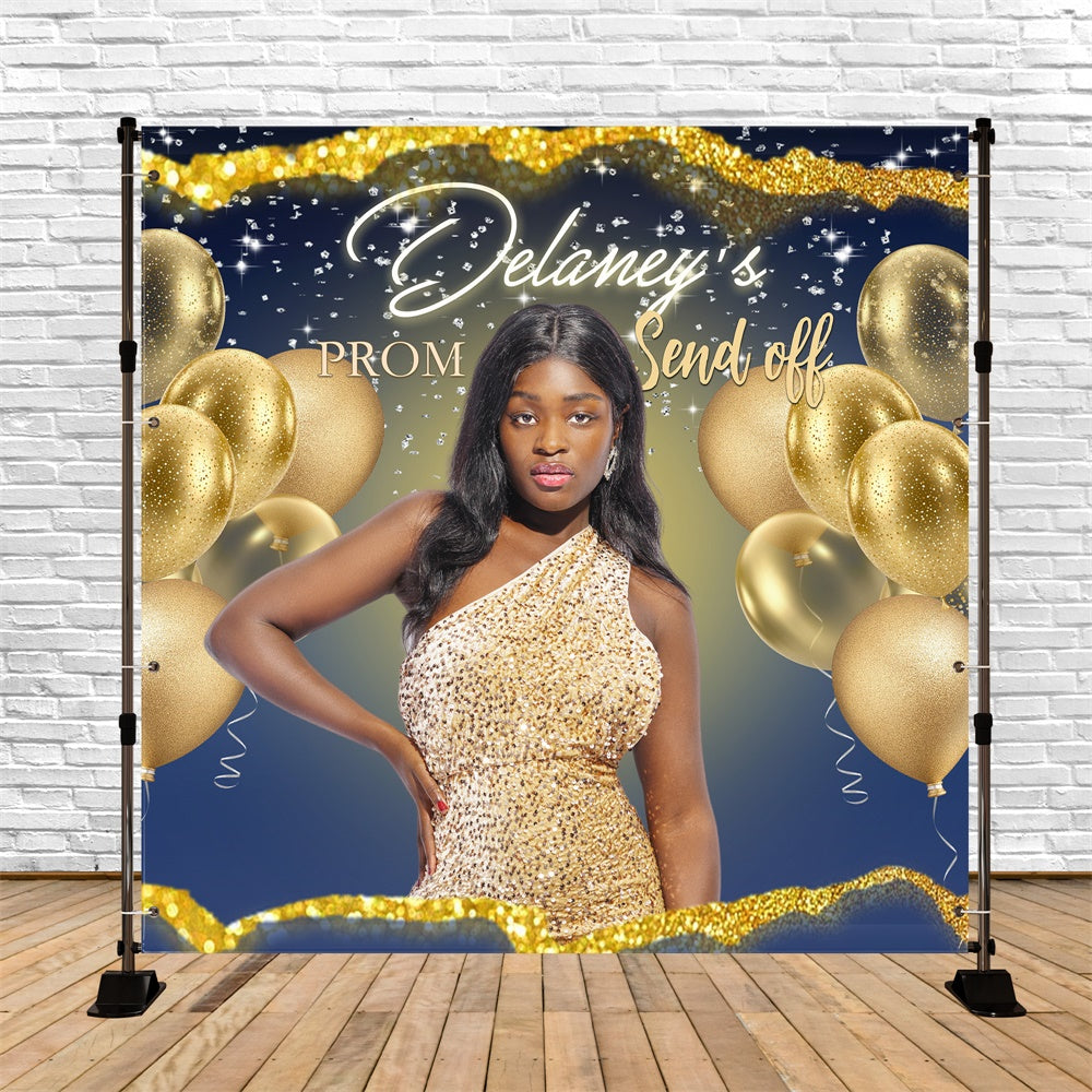 Prom Backdrop Luxurious Gold Balloon Personalized Graduation Party Backdrop MRR5-19