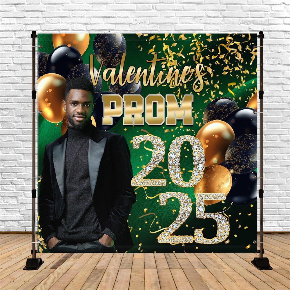 Prom Photo Backdrop Dark Green Glamour Customized Graduation Party Backdrop MRR5-20