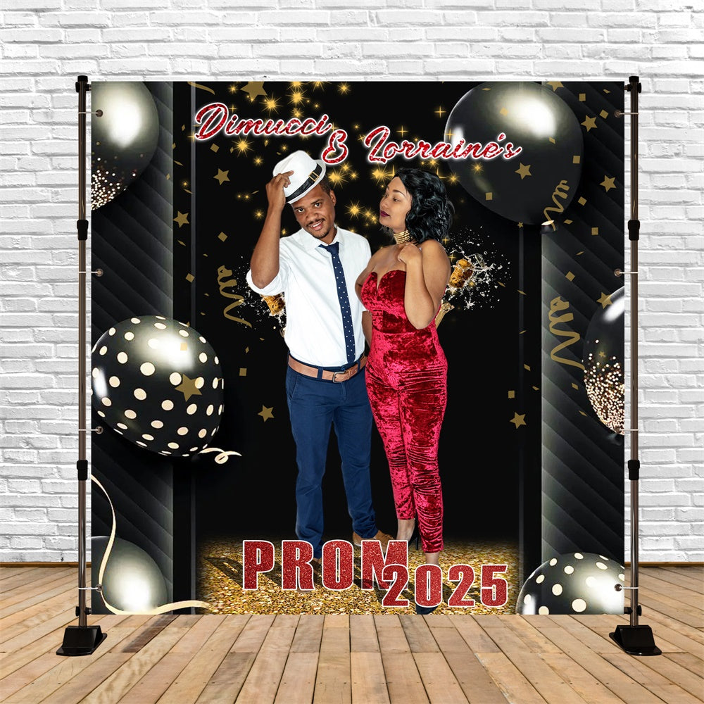 Prom Photo Backdrop Polka Dot Balloon Customized Graduation Party Backdrop MRR5-59