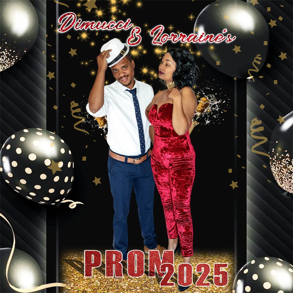 Prom Photo Backdrop Polka Dot Balloon Customized Graduation Party Backdrop MRR5-59