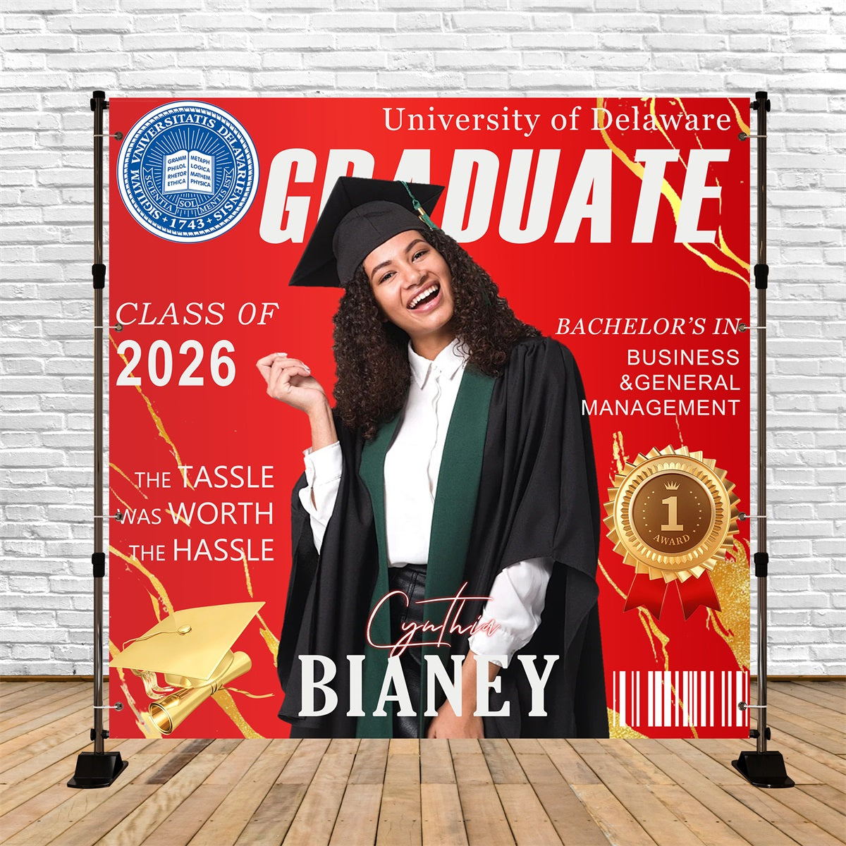 Backdrop Graduation Magazine Cover Customized Party Graduation Backdrop MRR6-18