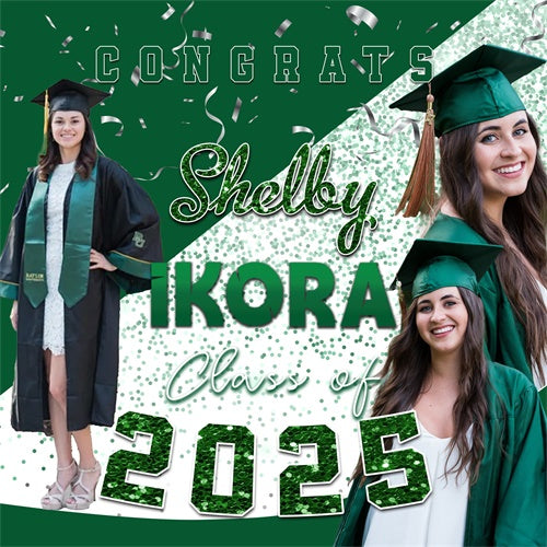 Graduation Backdrops Emerald Confetti Customized Party Graduation Backdrop MRR6-24