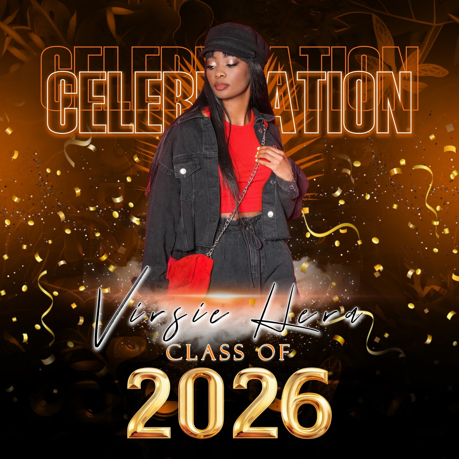 Personalized Graduation Backdrop Confidence Glow Party Graduation Backdrop MRR6-35