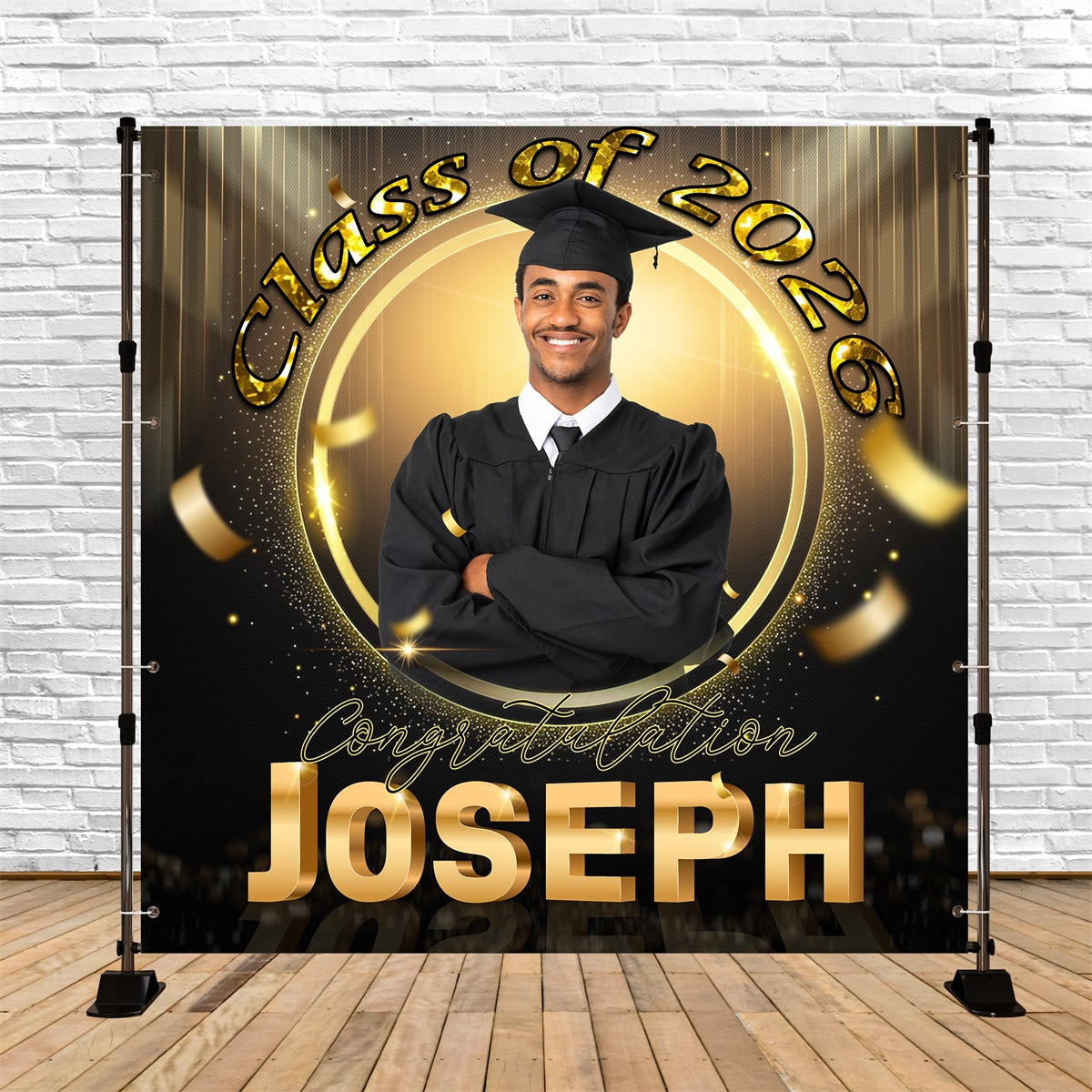 2026 Graduation Backdrop Golden Halo Custom Party Graduation Backdrop MRR6-7