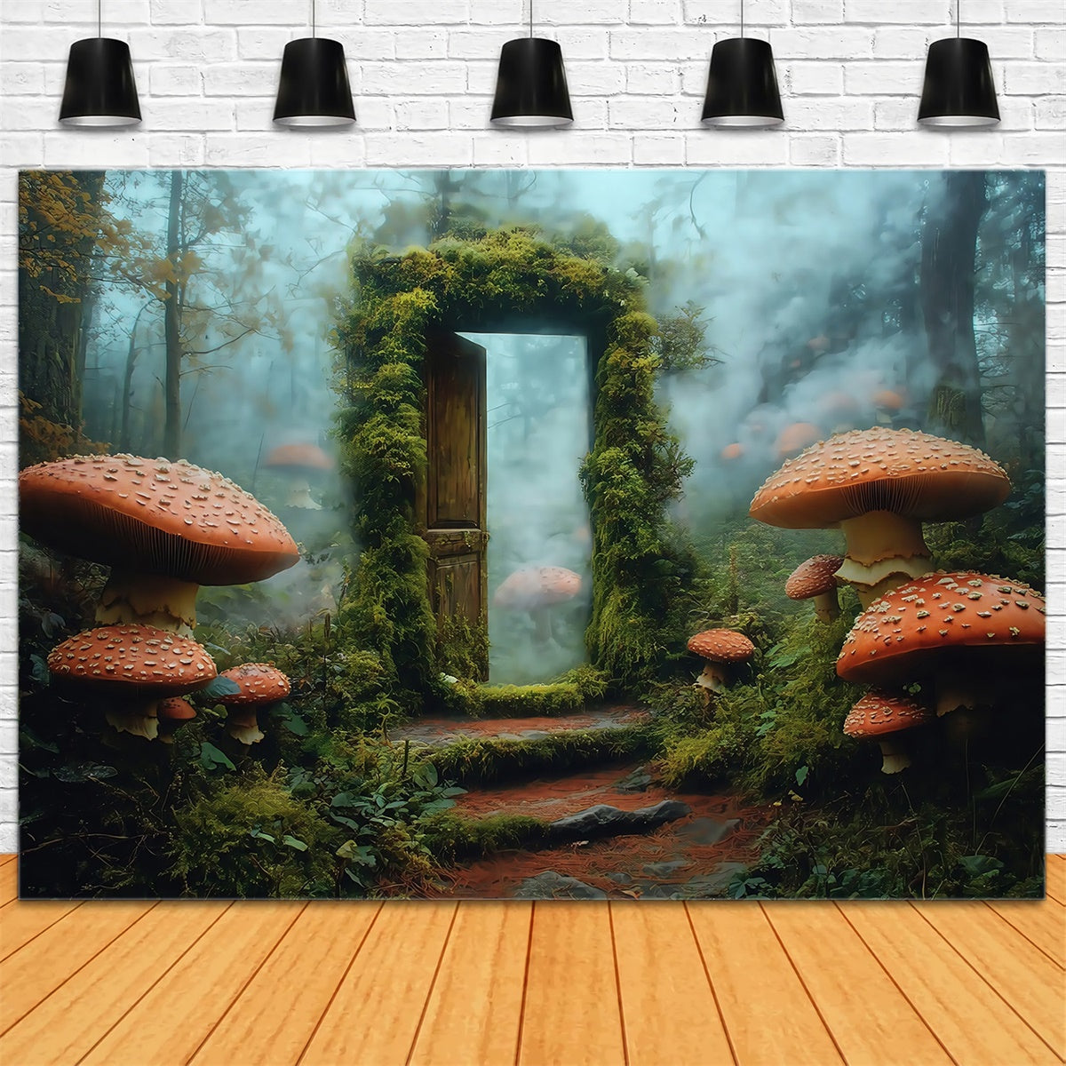 Backdrop Enchanted Forest Moss Gate Mushroom Backdrop MRR7-100
