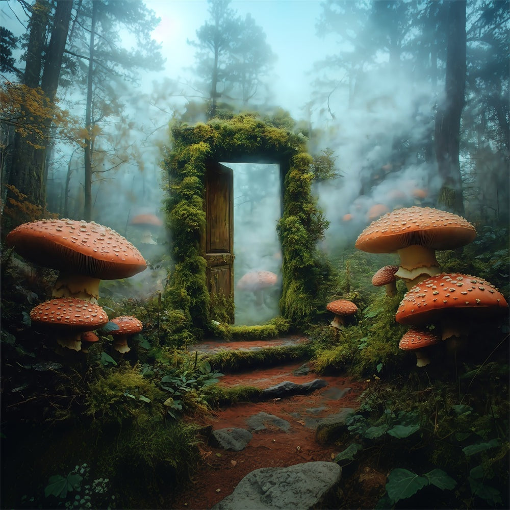 Backdrop Enchanted Forest Moss Gate Mushroom Backdrop MRR7-100
