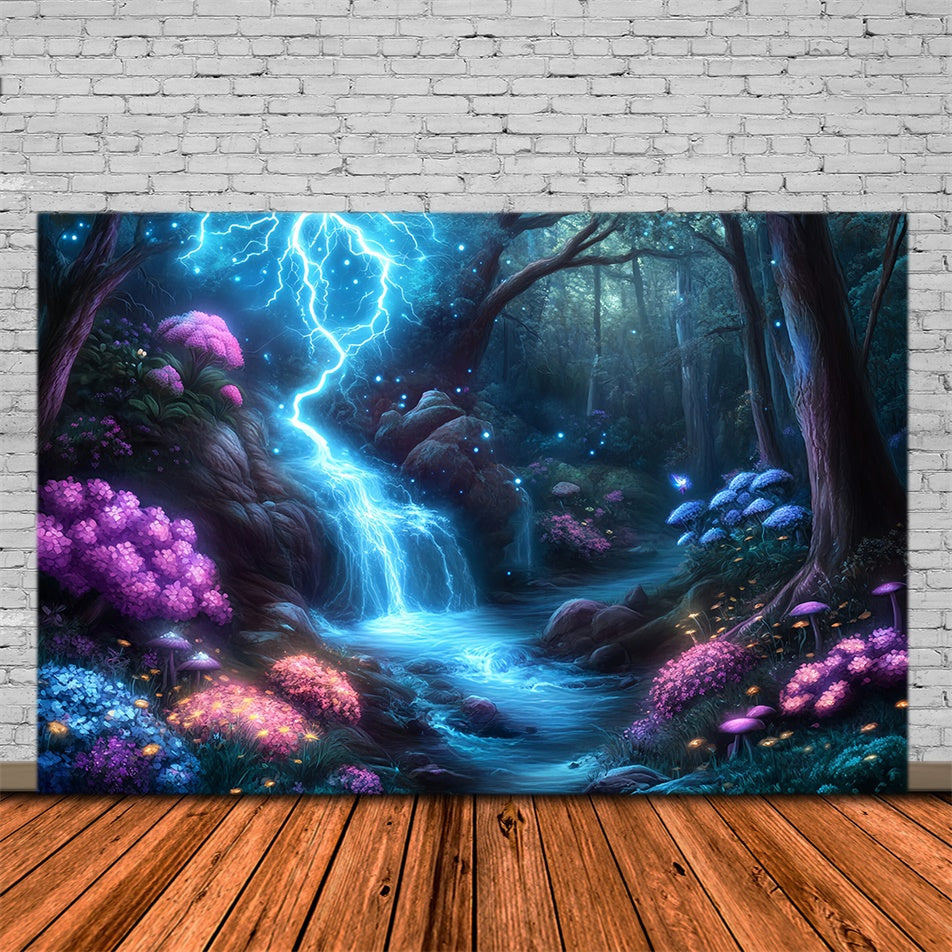Magical Forest Backdrop Glowing Thunder Cascade Backdrop MRR7-101