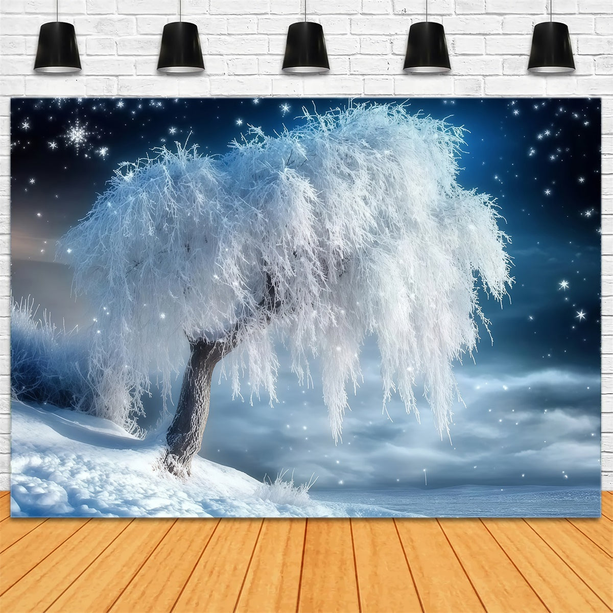 Winter Forest Backdrop Snowfall Serenity Grove Backdrop MRR7-106