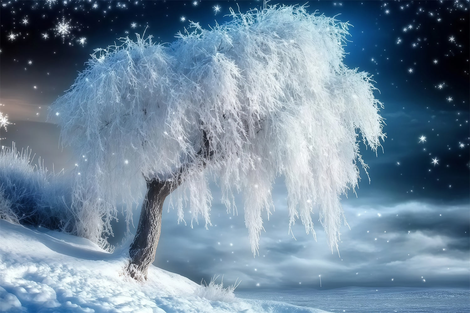Winter Forest Backdrop Snowfall Serenity Grove Backdrop MRR7-106