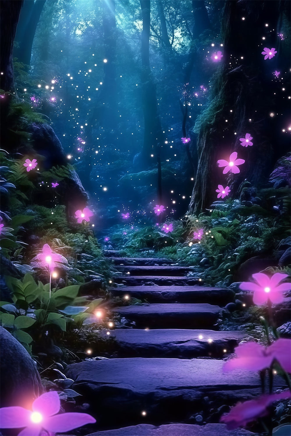 Enchanted Forest Backdrops Dreamy Bloom Steps Backdrop MRR7-111