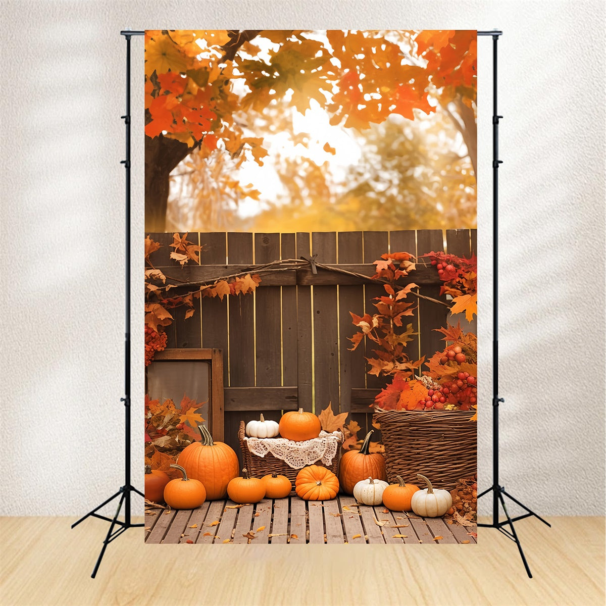Fall Photography Backdrops Cozy Corner Pumpkin Backdrop MRR7-142
