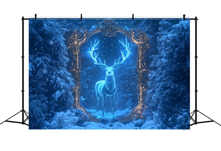 Winter Backdrops Frozen Magic Forest Stag Backdrop MRR7-173