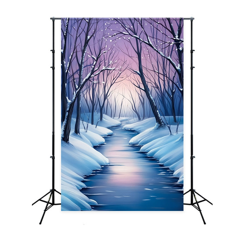 Winter Forest Backdrop Ice River Dream Backdrop MRR7-177