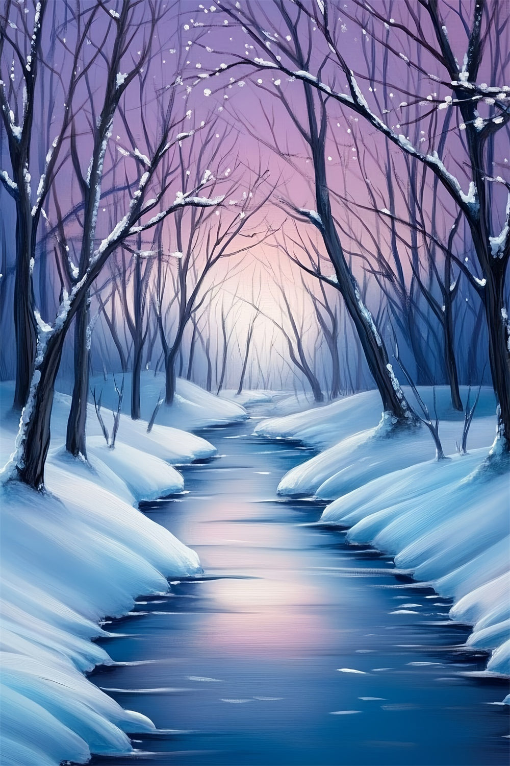 Winter Forest Backdrop Ice River Dream Backdrop MRR7-177