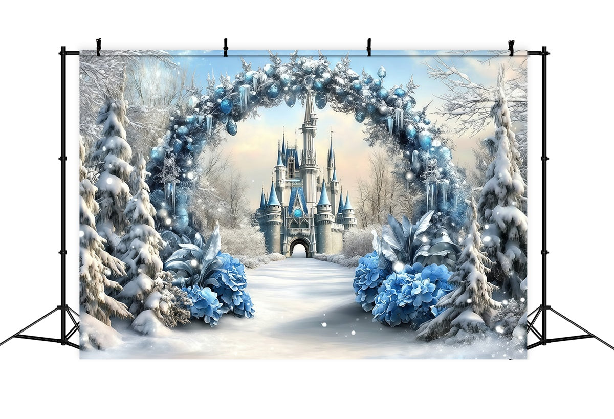 Christmas Backdrops Sale Winter Crystal Castle Backdrop MRR7-69
