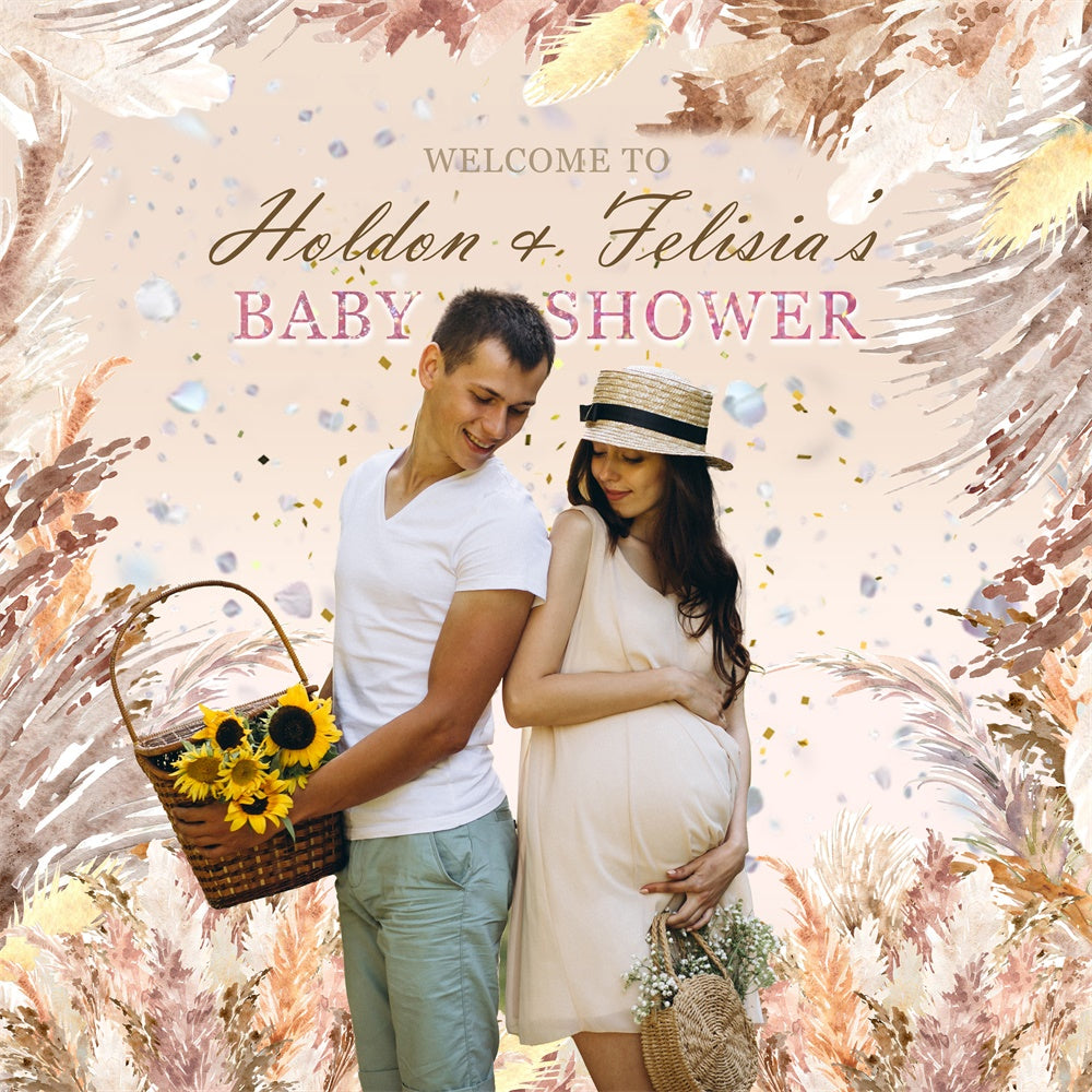 Baby Shower Photo Backdrop Rustic Fields Personalized Backdrop MRR7-8