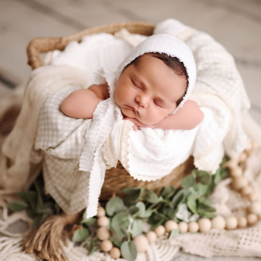 Handmade woven basket newborn child photography props SYPJ8