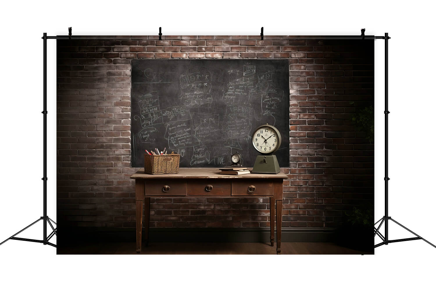 Retro Blackboard Desk Back to School Backdrop RR6-41