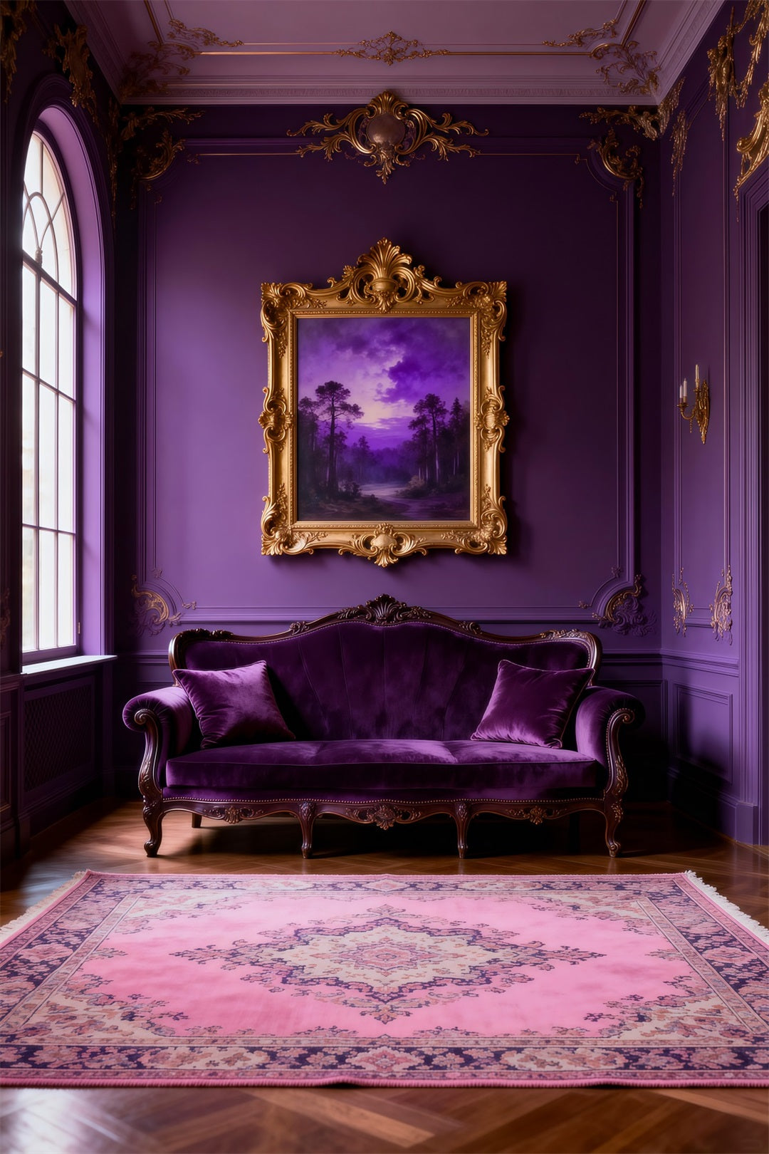 Backdrops For Boudoir Photography Royal Amethyst Velvet Lounge Retro Backdrop RR62-71