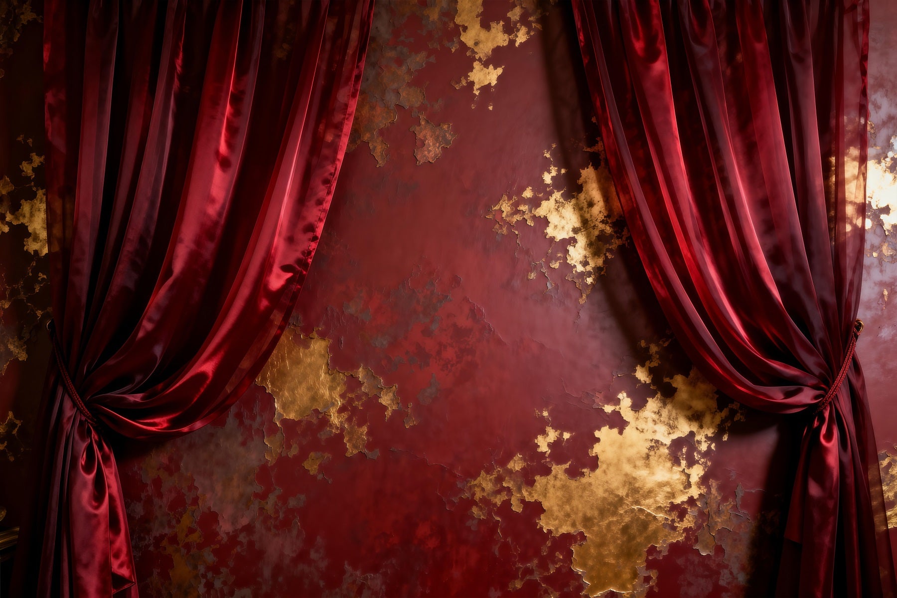 Backdrops for Boudoir Crimson Gilded Velvet Curtain Texture Vintage Wall Backdrop RR62-90