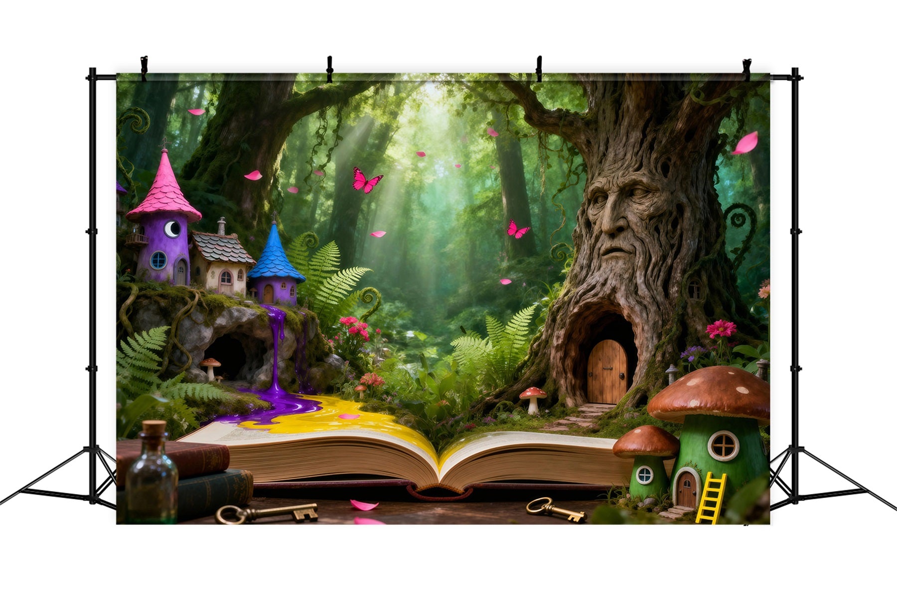 Forest Backdrop Photography Enchanted Tree House Magic Book Forest Backdrop For Photography RR63-127