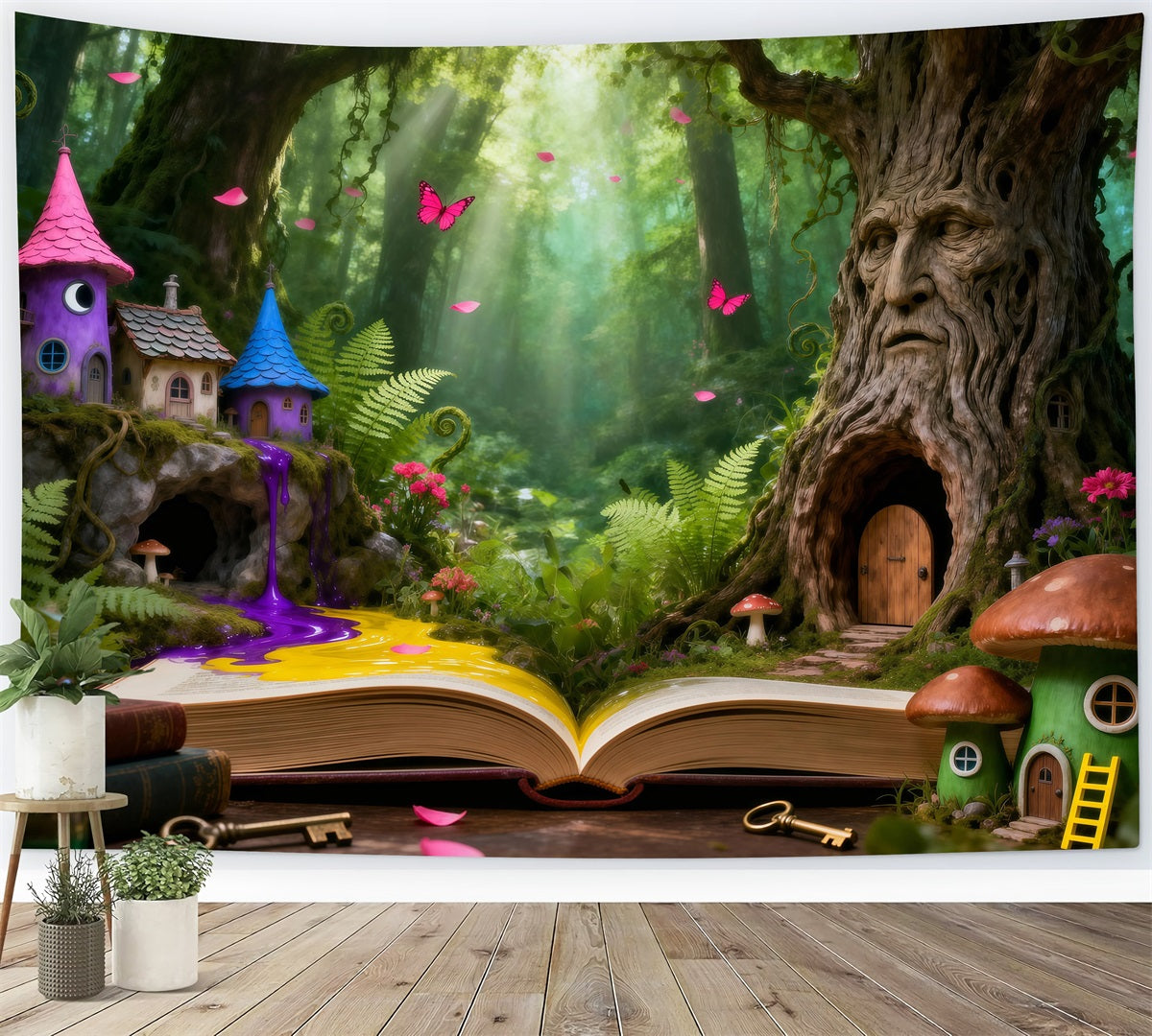 Forest Backdrop Photography Enchanted Tree House Magic Book Forest Backdrop For Photography RR63-127