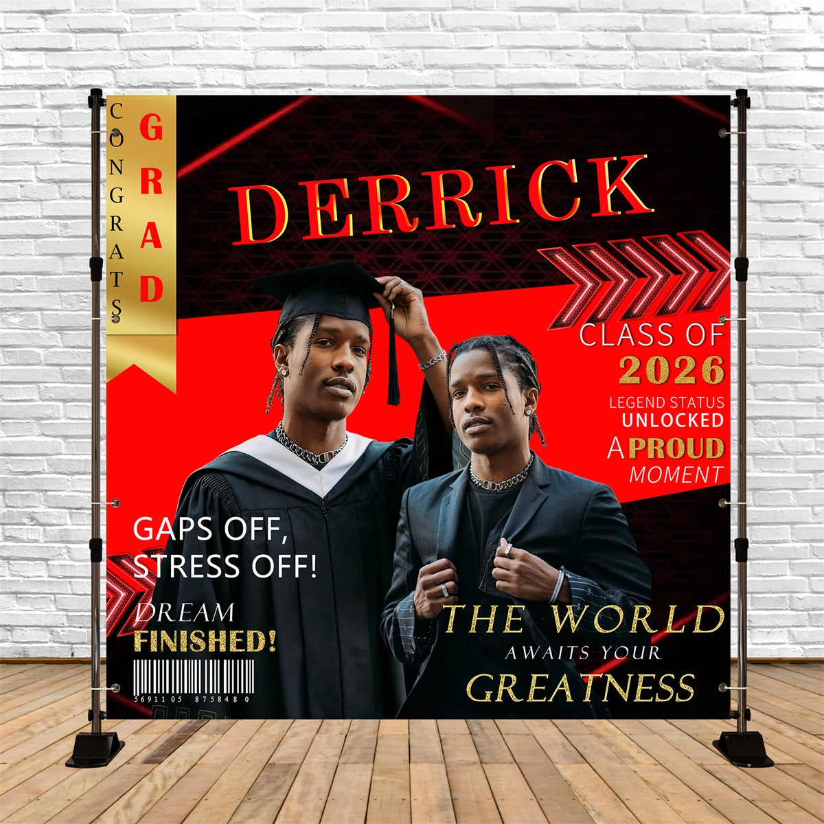 College Graduation Backdrop Red Carpet  Congratulates Moment Graduation Party Backdrop Ideas RR63-49