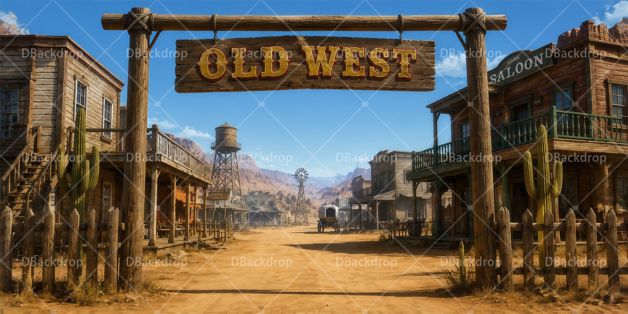 Old West Backdrop Desert Town VBS Backdrops RR65-T10