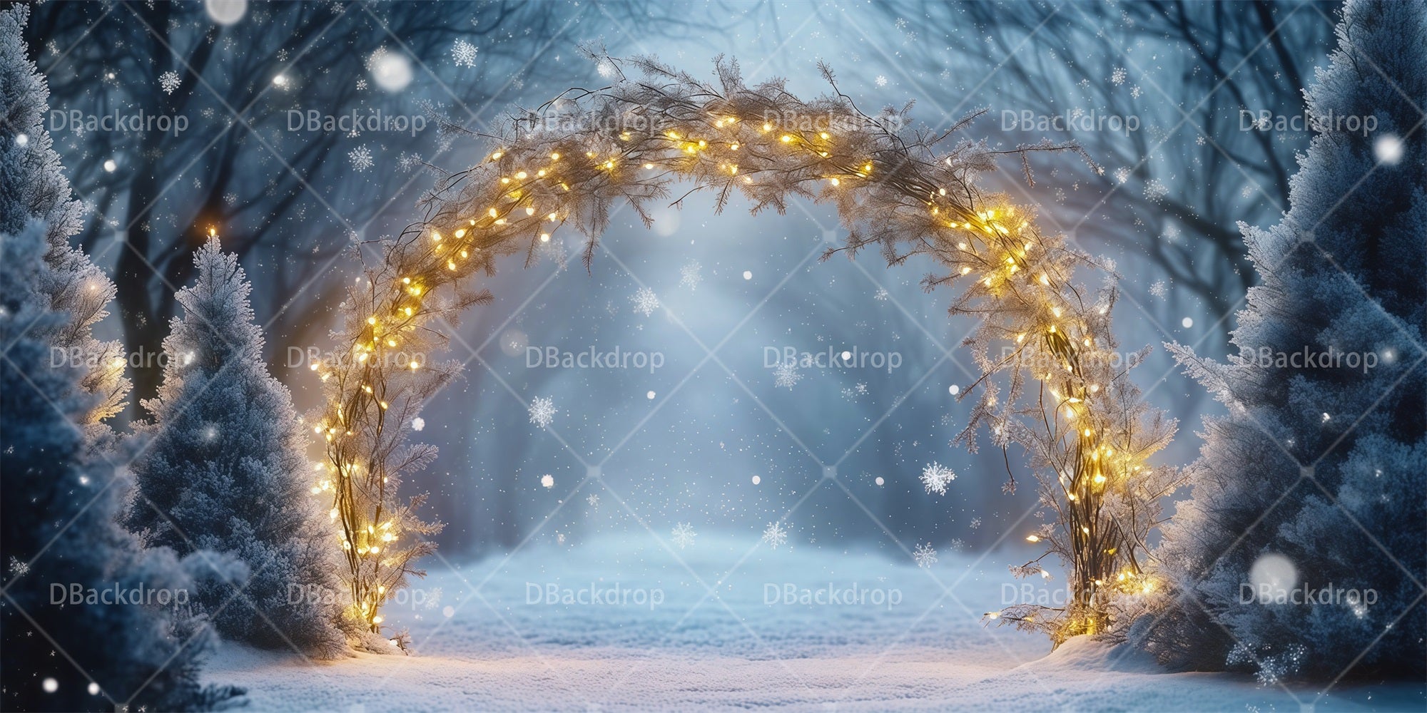 Movie Theater Backdrop Winter Magical Forest Performance Backdrops RR66-T114