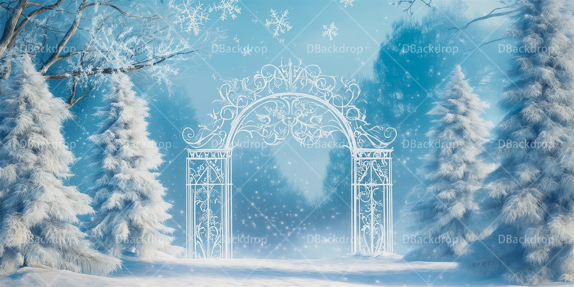 Theater Stage Backdrop Frosted Forest Gate Performance Backdrops RR66-T118