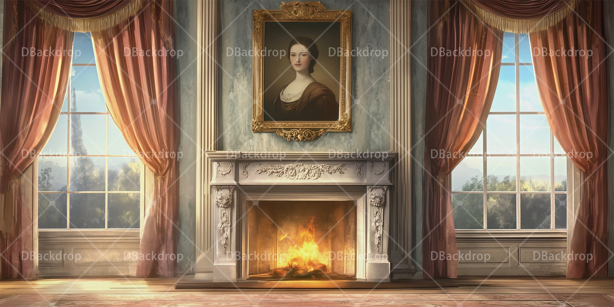 Performance Backdrop Mansion Drawing Room Theater Backdrops RR66-T52