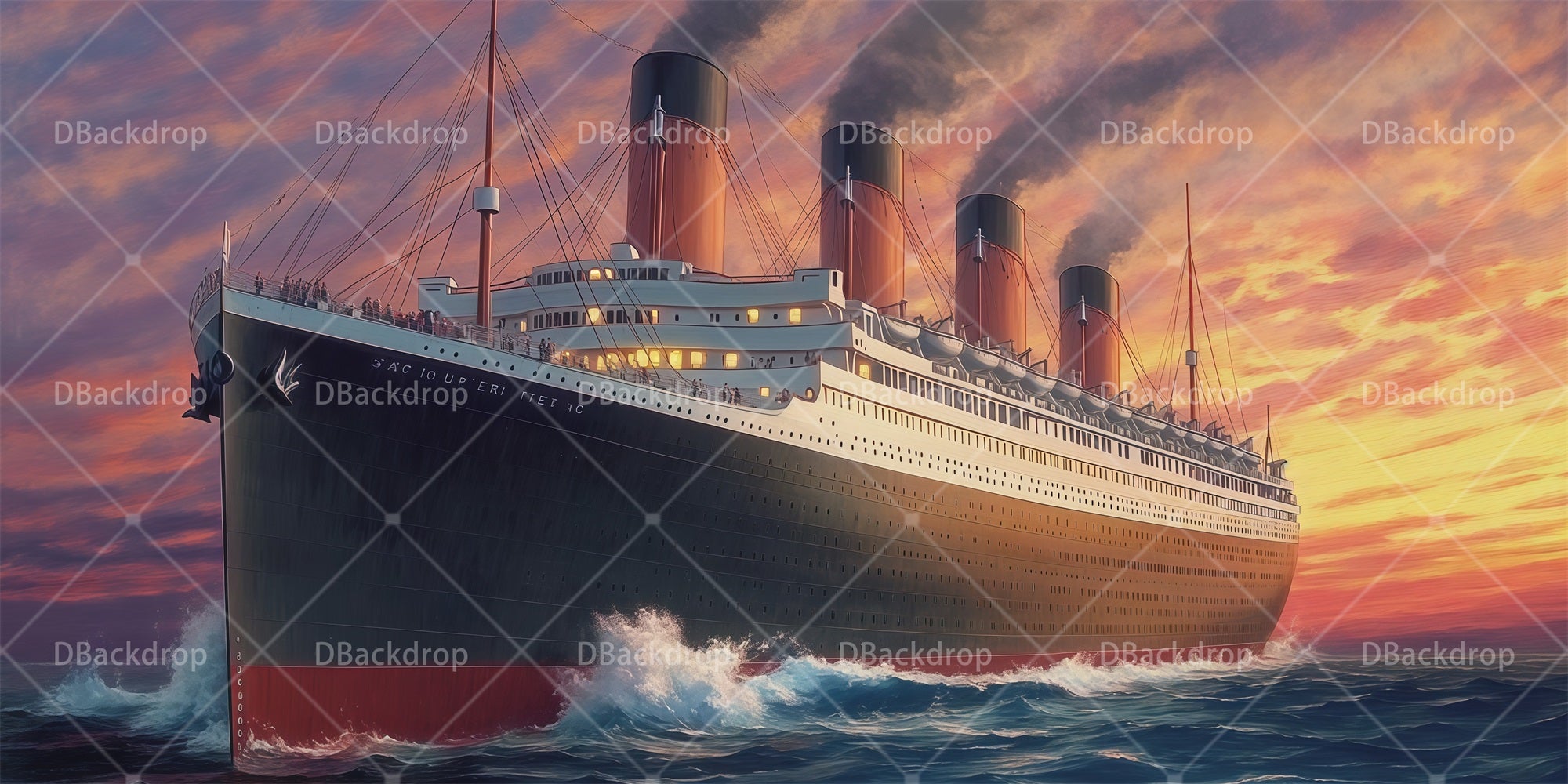 Movie Theater Backdrop Titanic Sunset Sailing Performance Backdrops RR66-T70