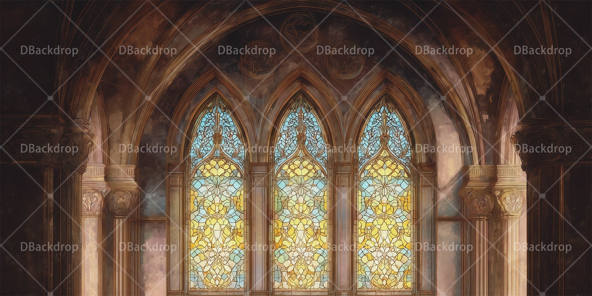 Church Stage Backdrops Gothic Church Backdrop Theater RR66-T78