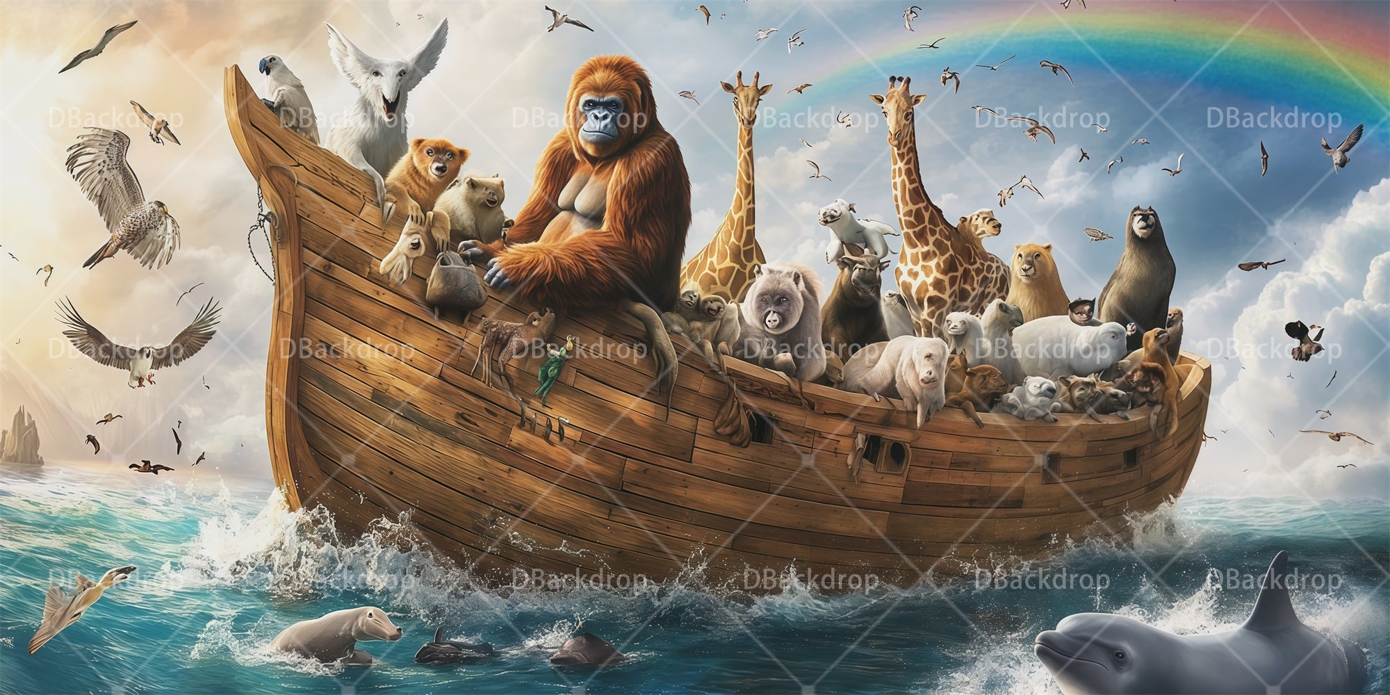 Theater Stage Backdrops Animal Ark Journey School Play Backdrops RR66-T83
