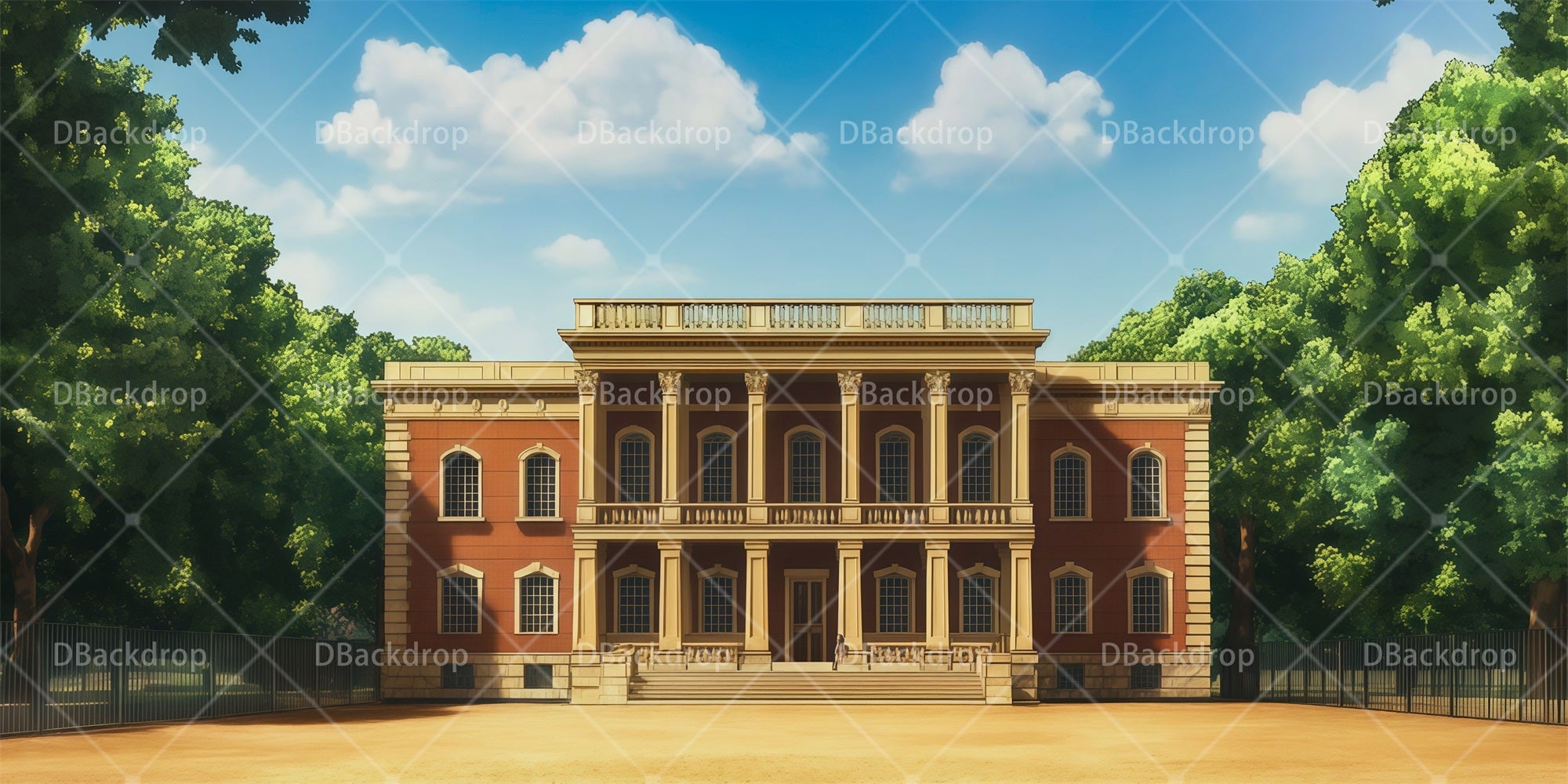 Professional Stage Backdrops Rutal Courthouse Theater Backdrop RR66-T98