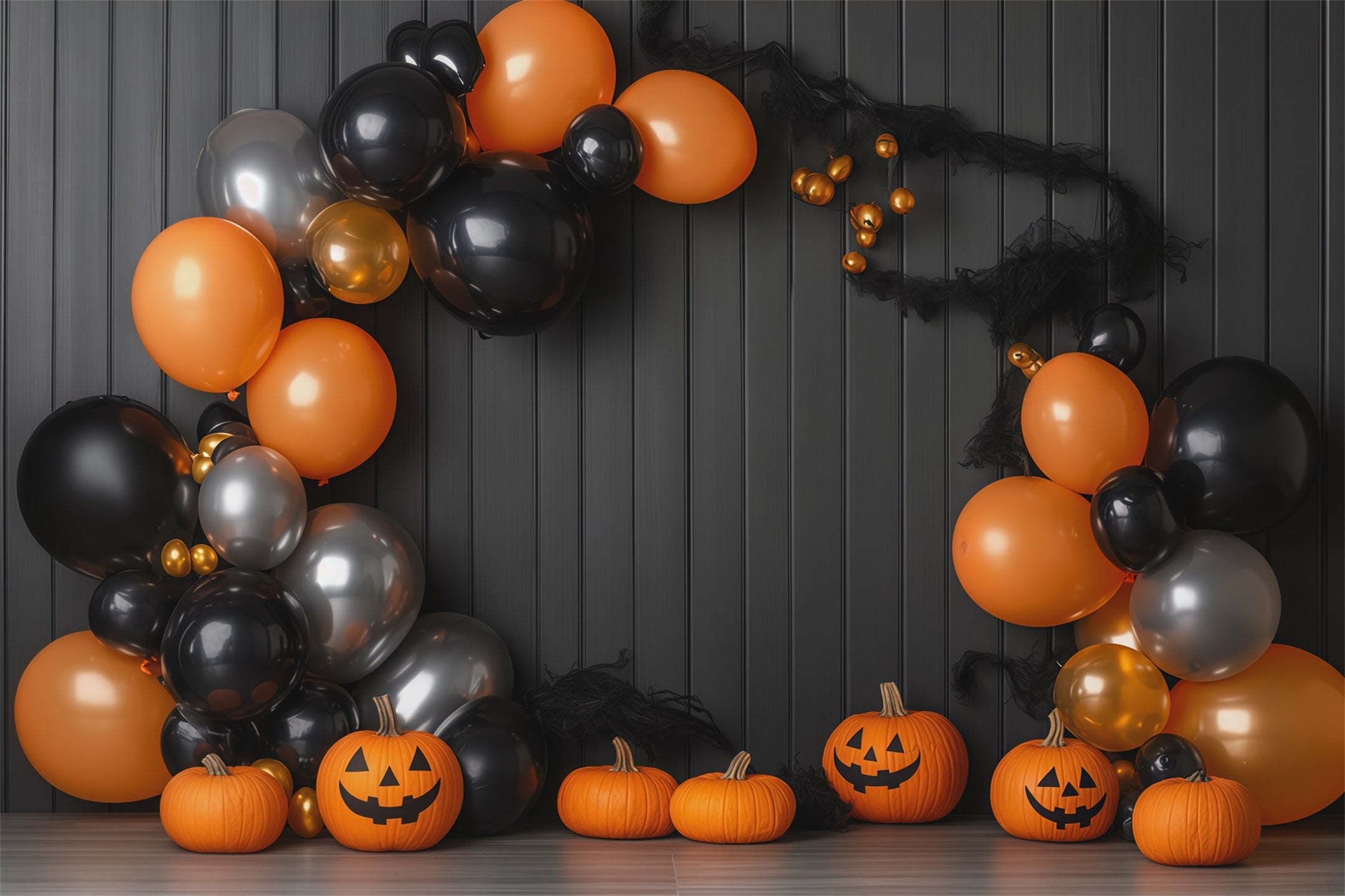 Halloween Backdrop Photos Pumpkin Balloon Party Arch Diy Halloween Photo Backdrop RR67-149