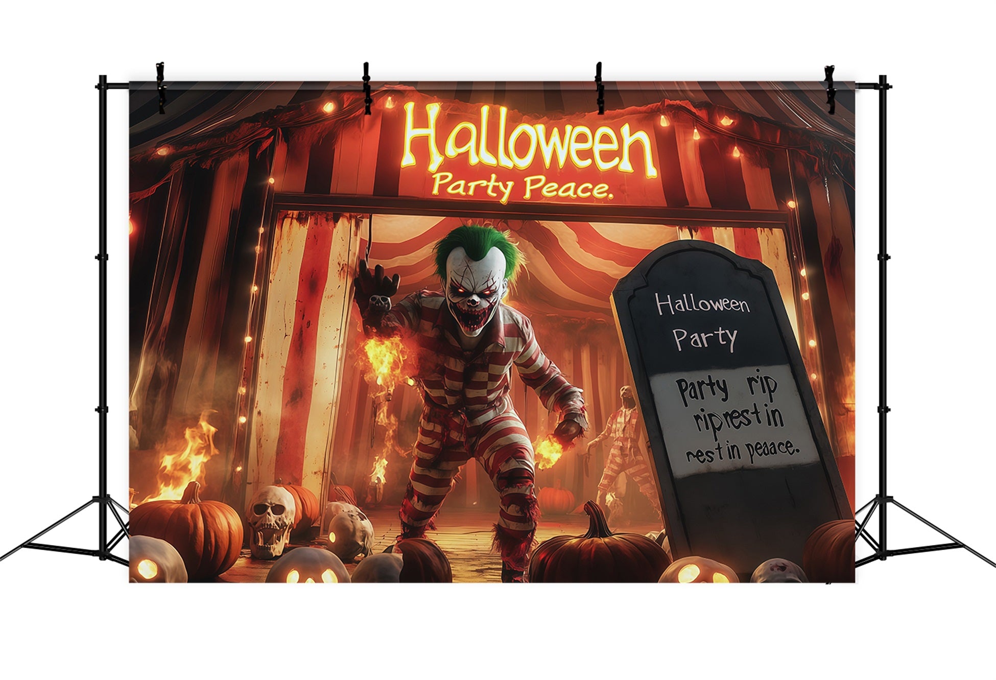 Halloween Backdrop Photo Haunted Clown Circus Entrance Halloween Party Backdrop RR67-60