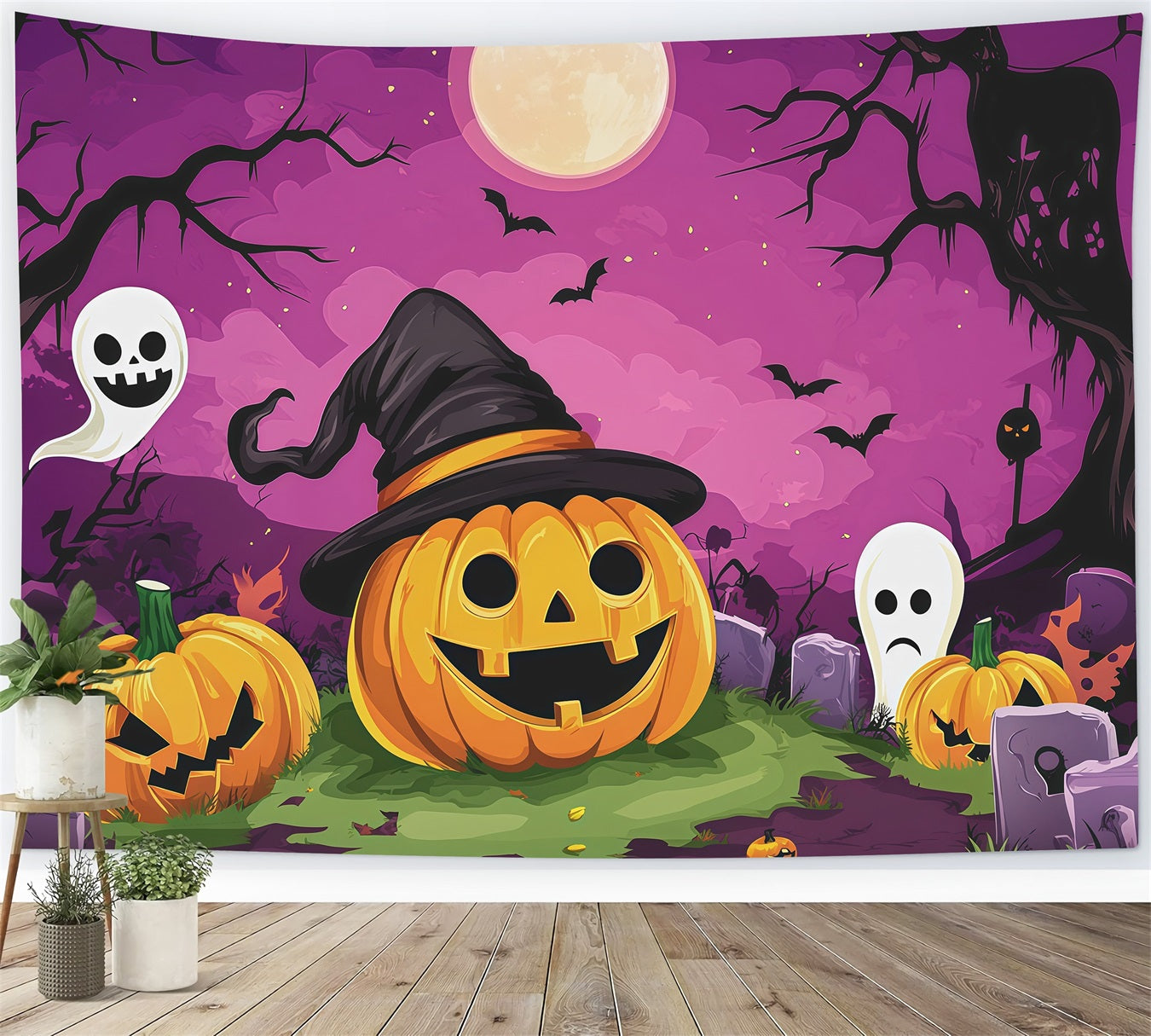 Halloween Cardboard Backdrops Cartoon Pumpkin Ghost Graveyard Halloween Photography Backdrop RR67-69