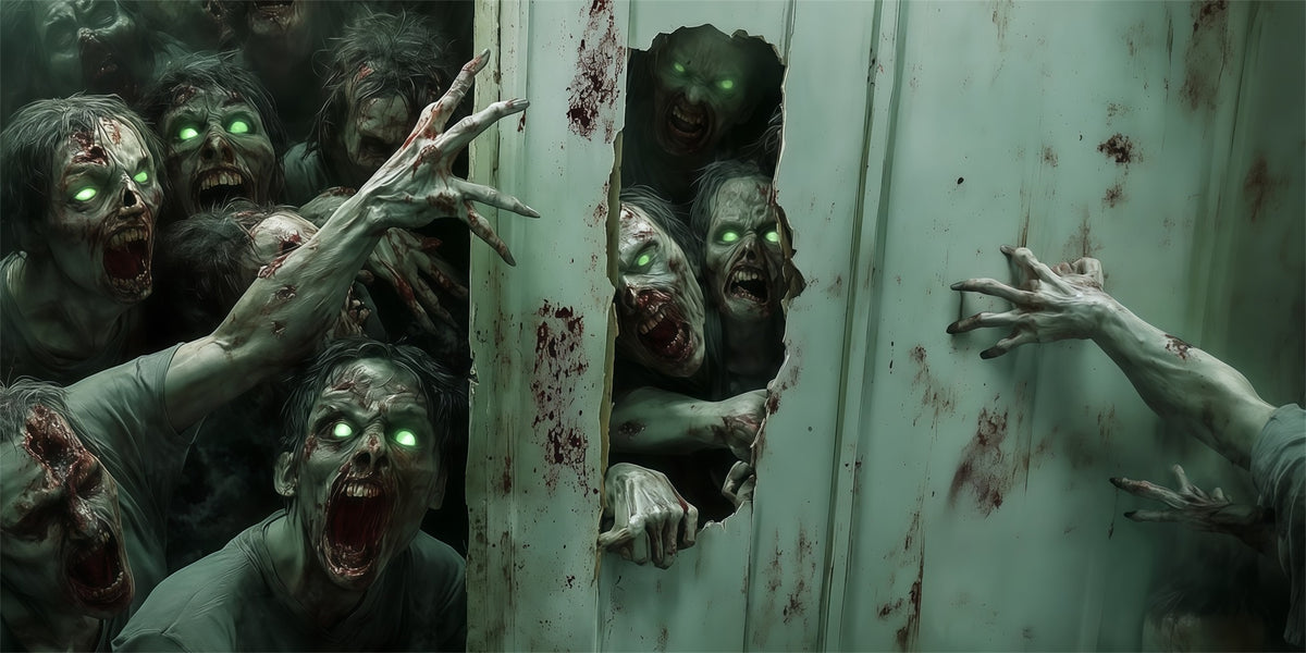 Zombie Halloween Garage Door Decor Glowing Eyed Zombie Horde Halloween House Garage Decorations RR68-29-2 car