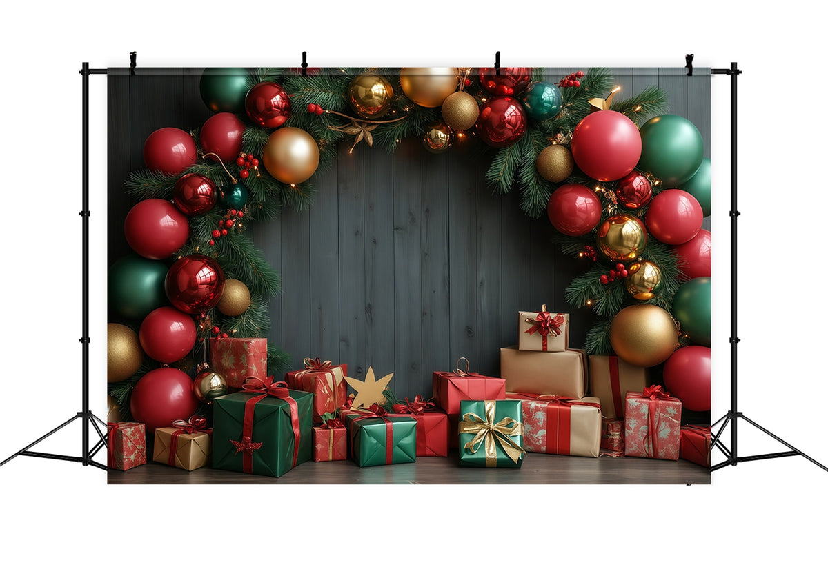 Christmas Wall Backdrop Festive Bauble Gift Arch Muslin Christmas Backdrop RR68-94