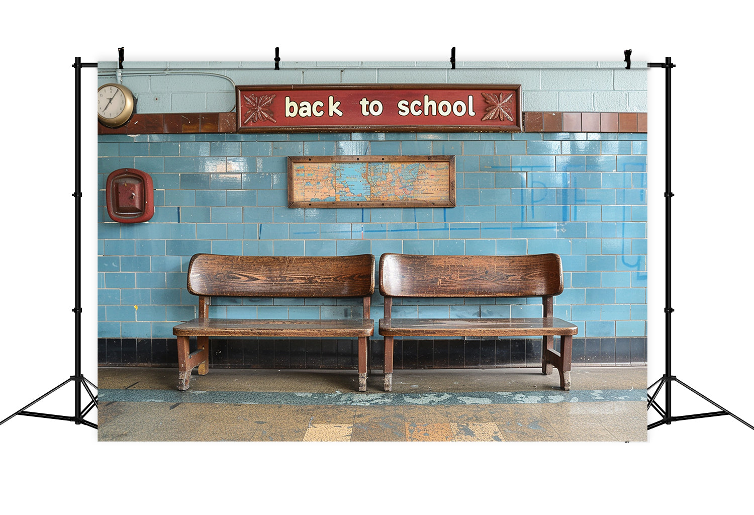 Back to School Corridor Chairs Backdrop RR7-191