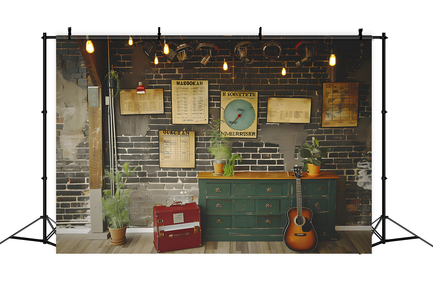 Study Schedule Brick Wall Back to School Backdrop RR7-193